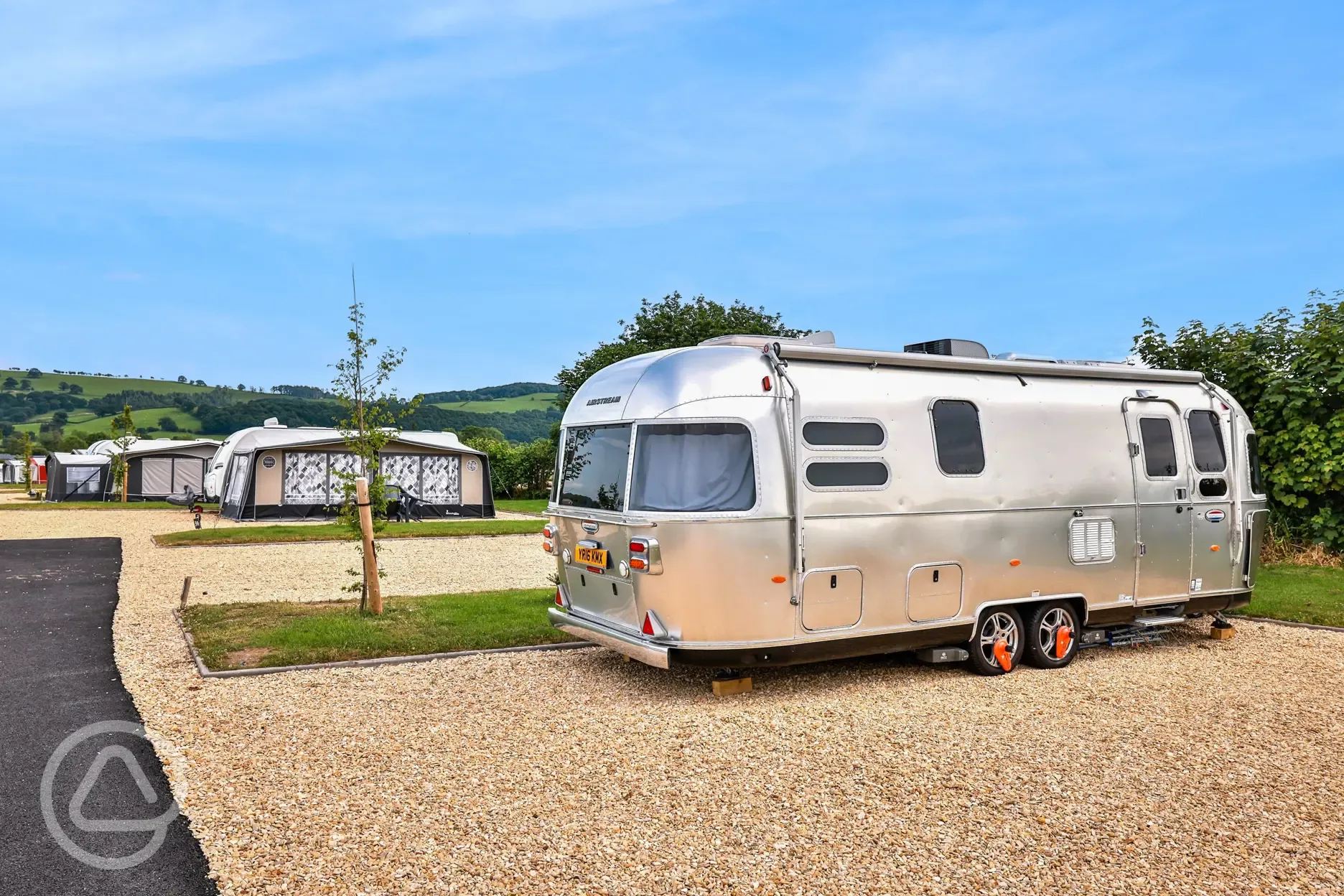 Fully serviced hardstanding pitches, a maximum of six per pitch