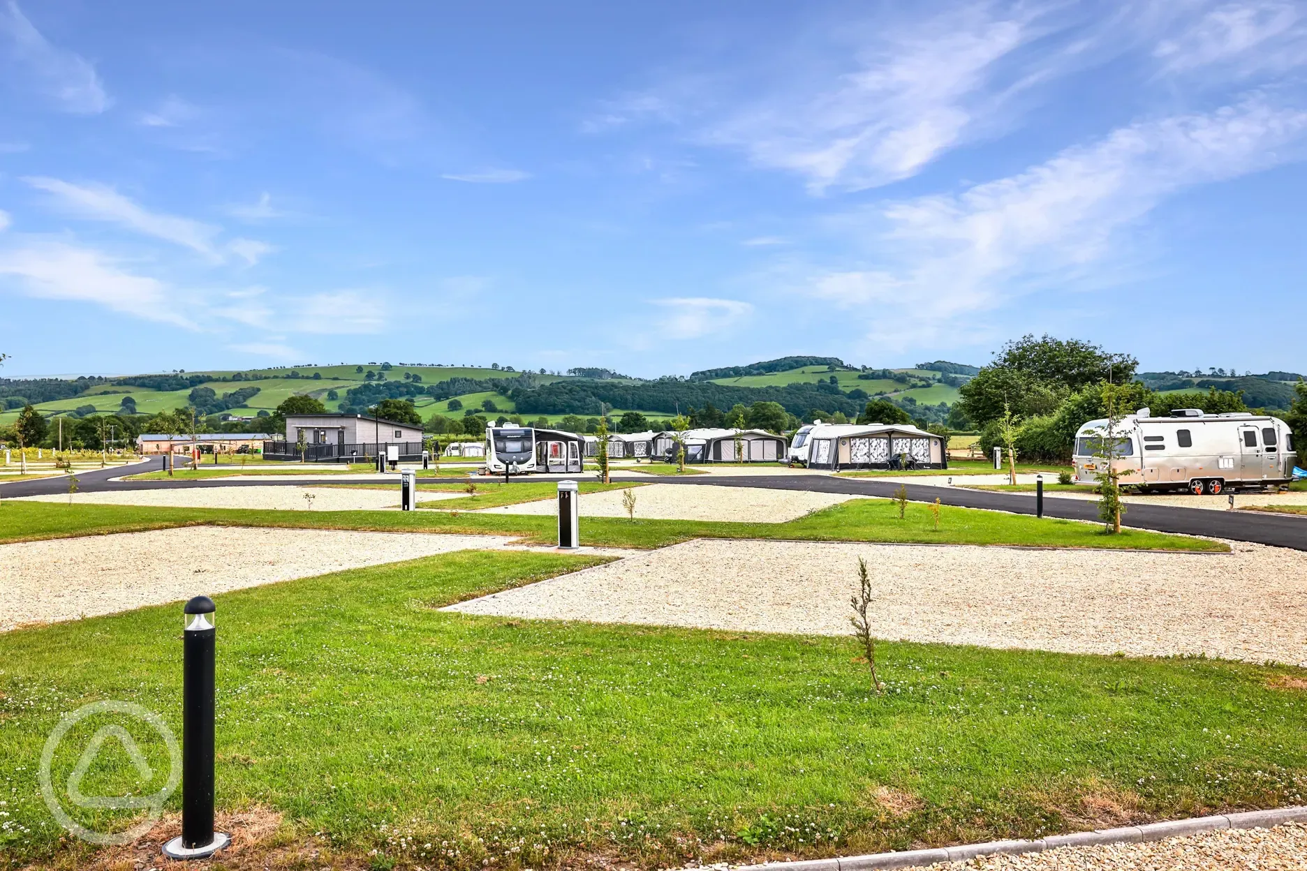 Fully serviced hardstanding pitches with electric, water and waste disposal