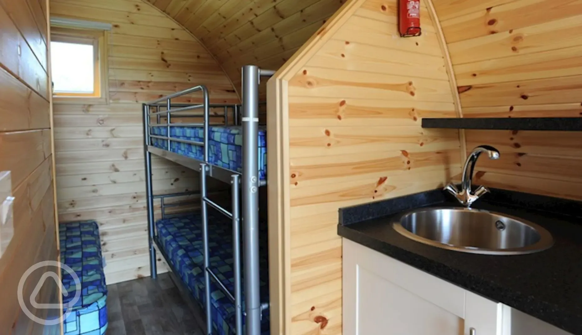 Glamping pod bunk beds