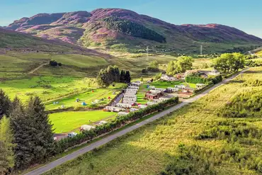 Glengoulandie Camping and Caravanning with Dùn Coillich in the background