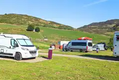 Fully serviced gravel and grass touring pitches at Glengoulandie Camping