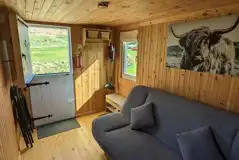 Double sofa bed in the shepherd's hut