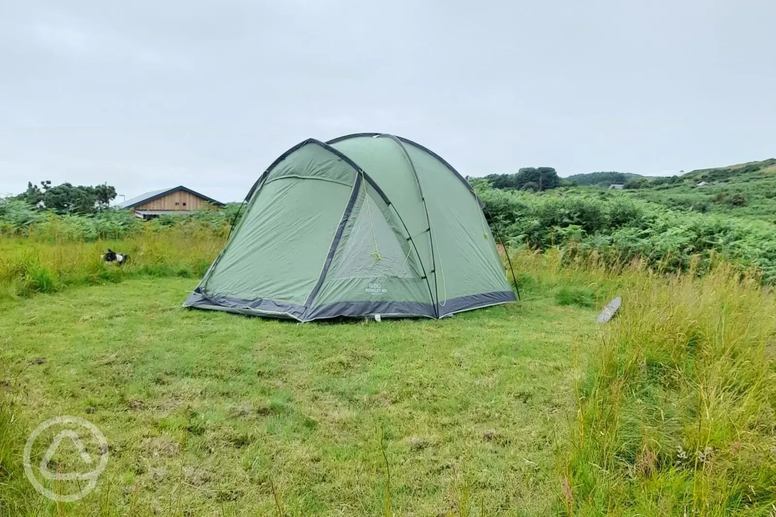 Small non electric grass tent pitch