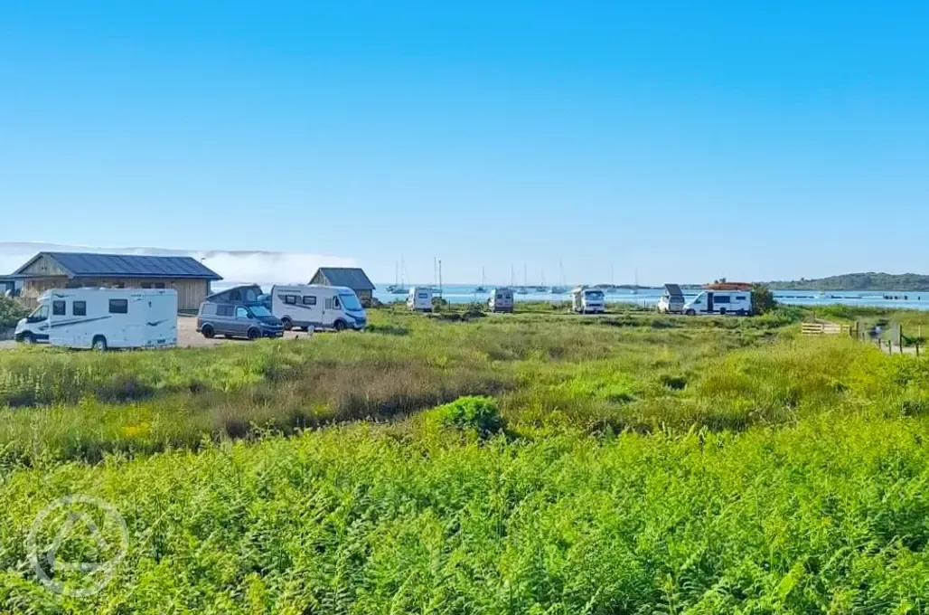 Electric hardstanding motorhome pitches with sea views