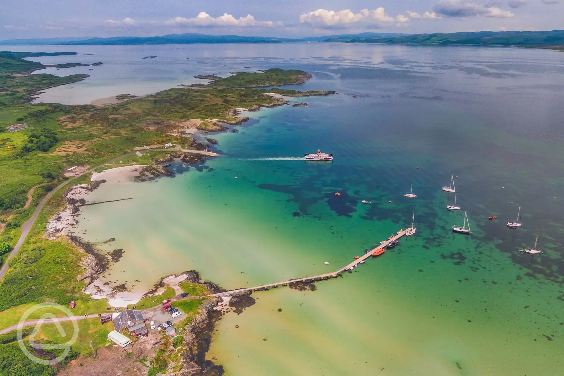 Aerial view of Ardminish Bay