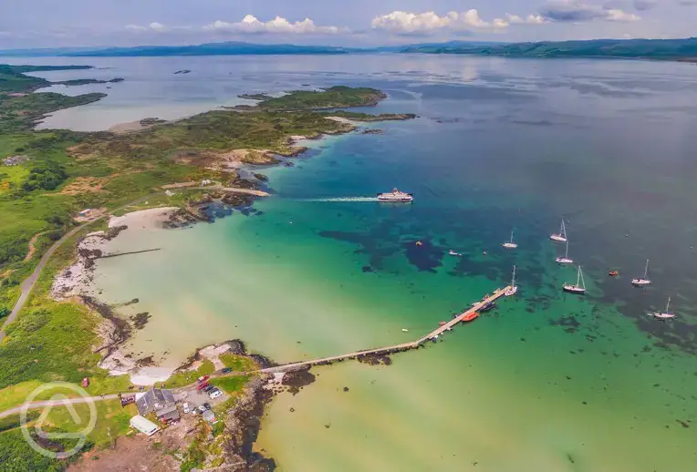 Aerial view of Ardminish Bay