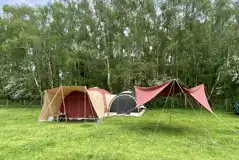 Non electric grass pitches with space for an awning