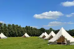 Bell tents sleeping up to give at The Old Airfield