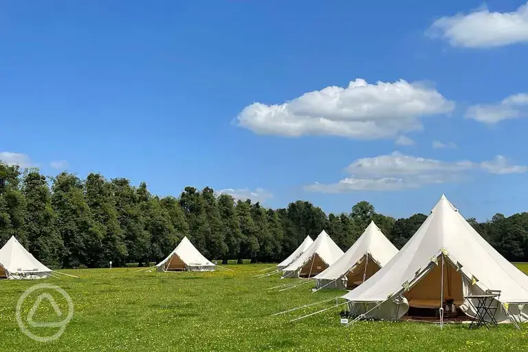 Bell tents sleeping up to give at The Old Airfield