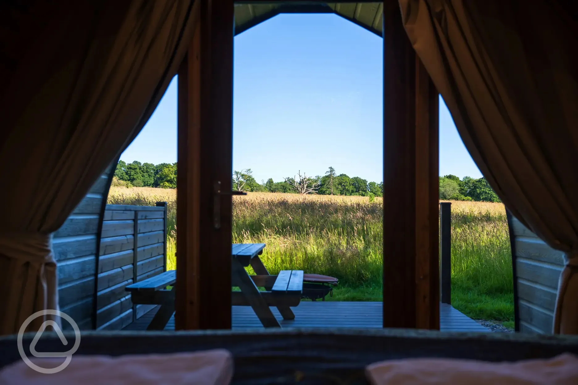 View from inside the Primate pod ensuite 