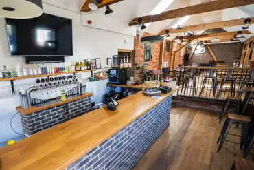 Tap room, half a mile away and serving craft beer and cider and food on weekends