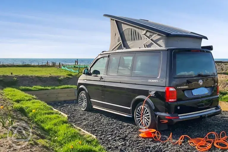 Hardstanding pitches and sea views