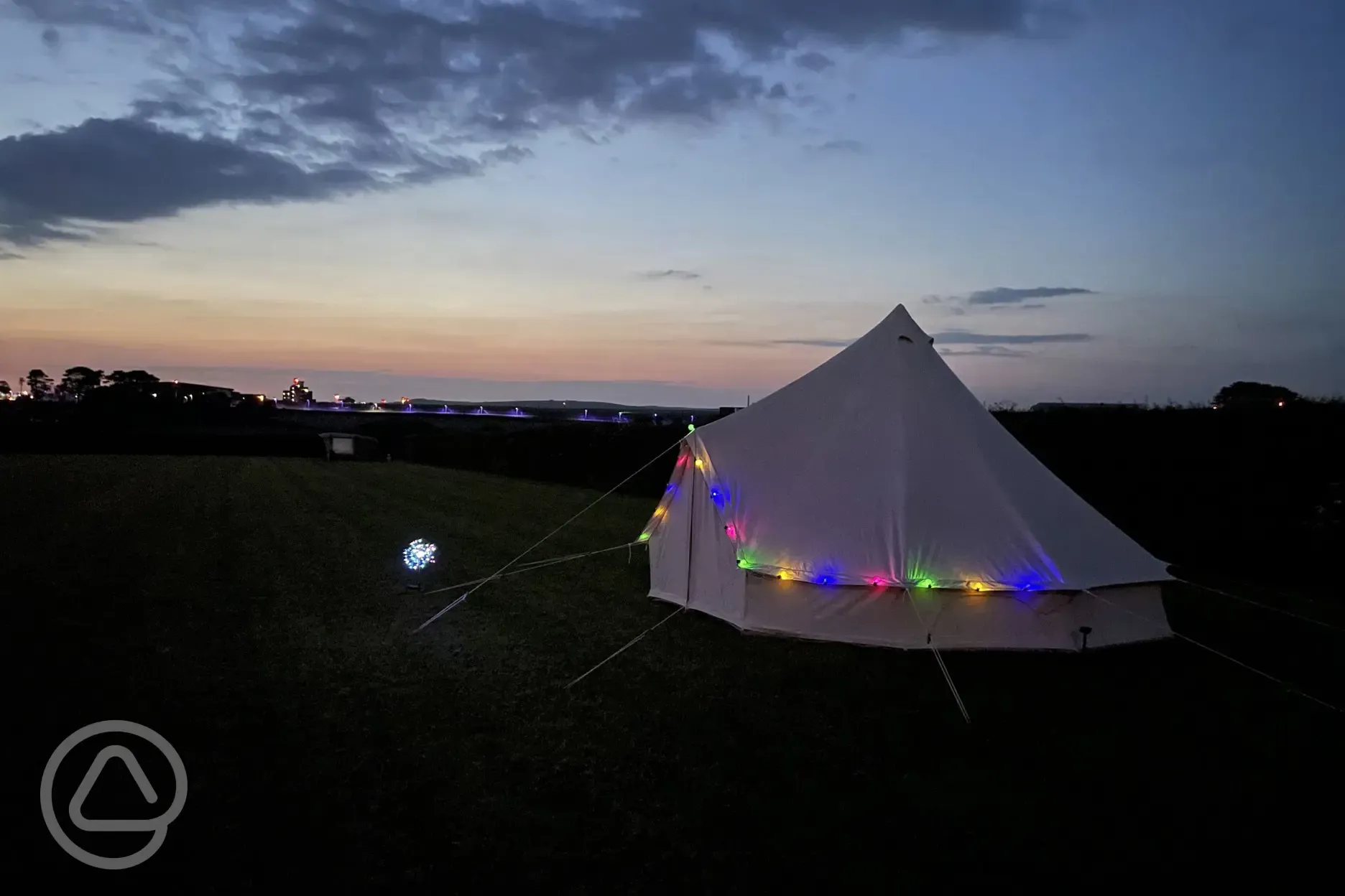 Bell tent at night