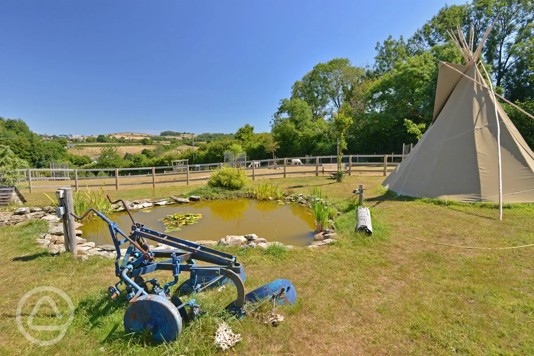 Tipi tent by the lake