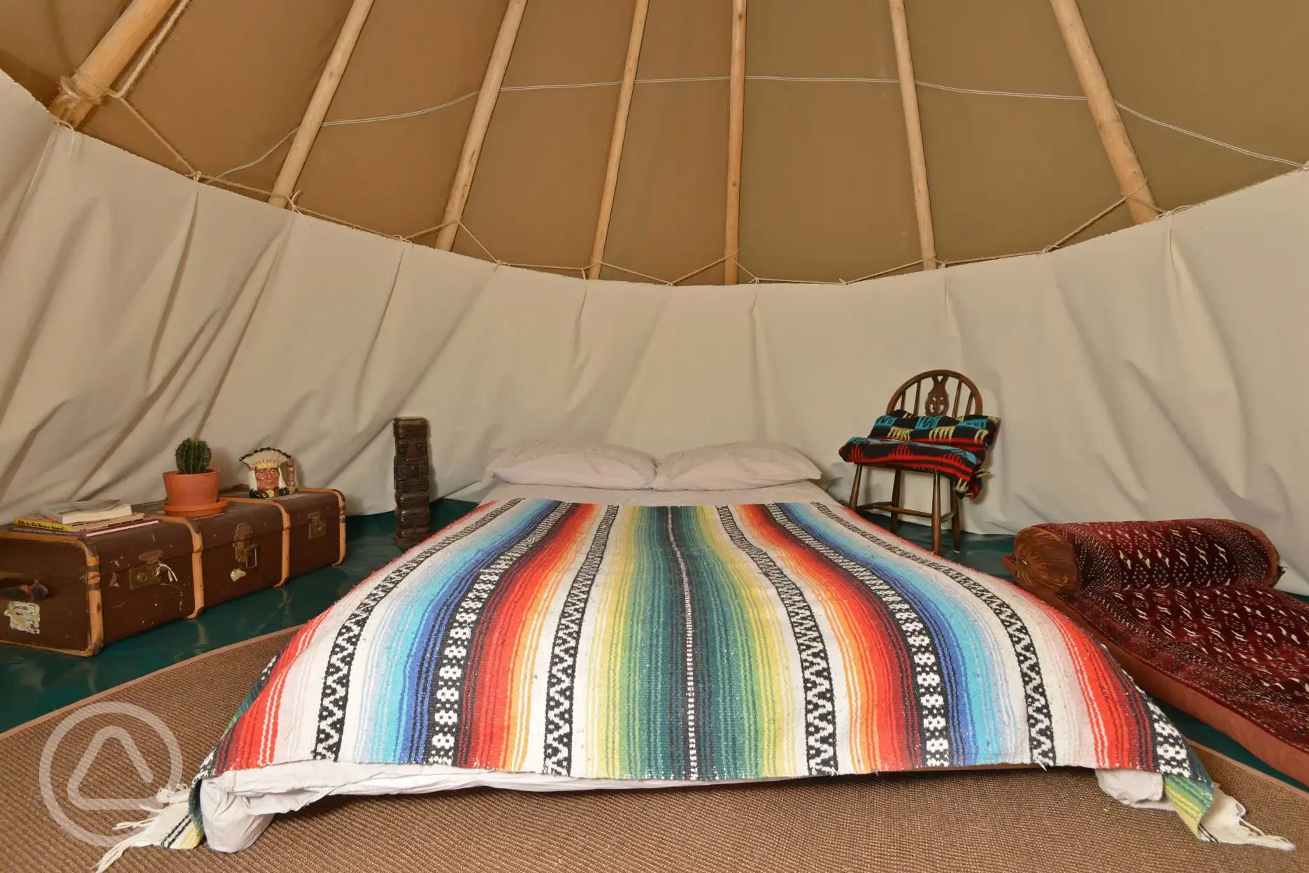 Tipi tent interior