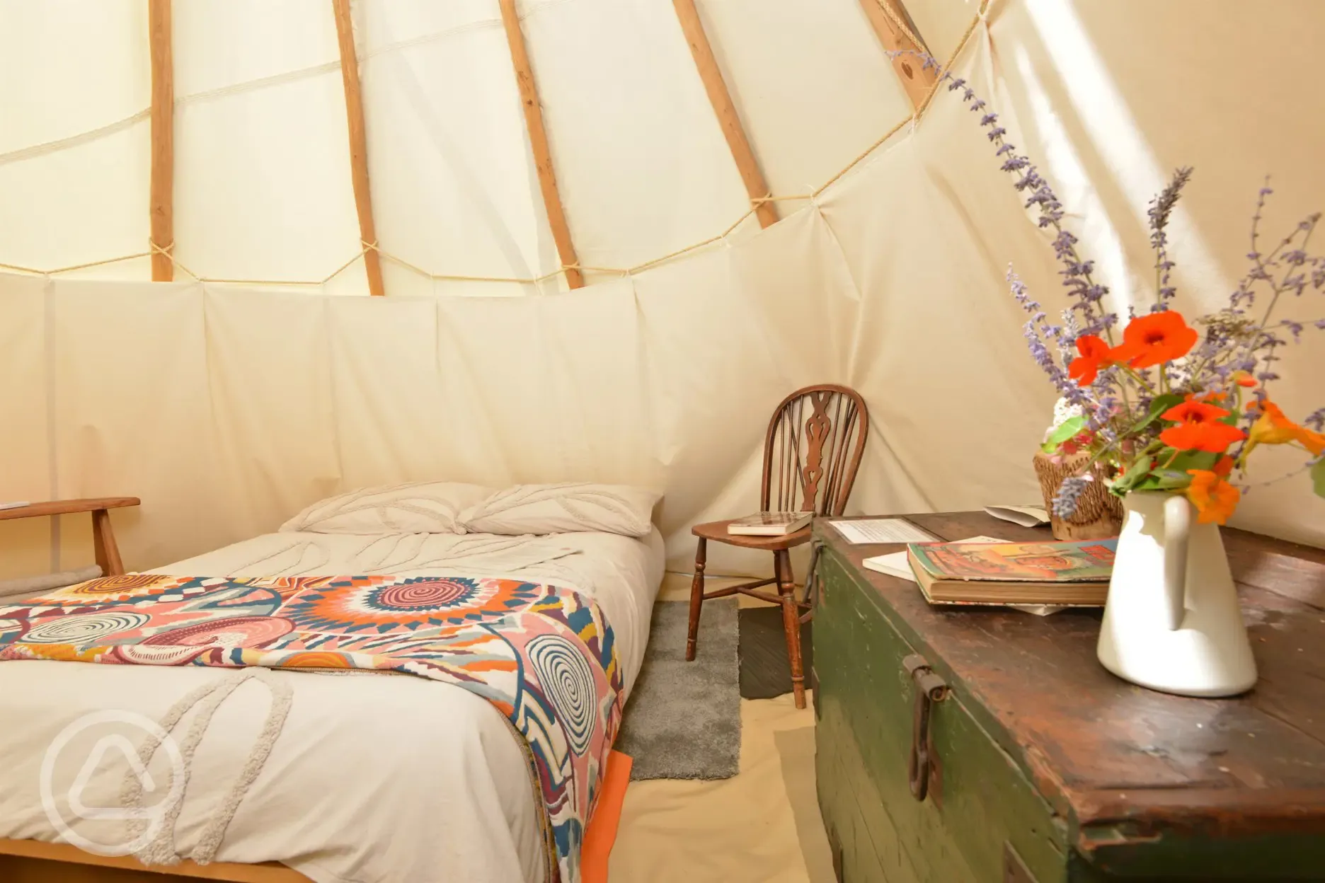 Tipi tent interior