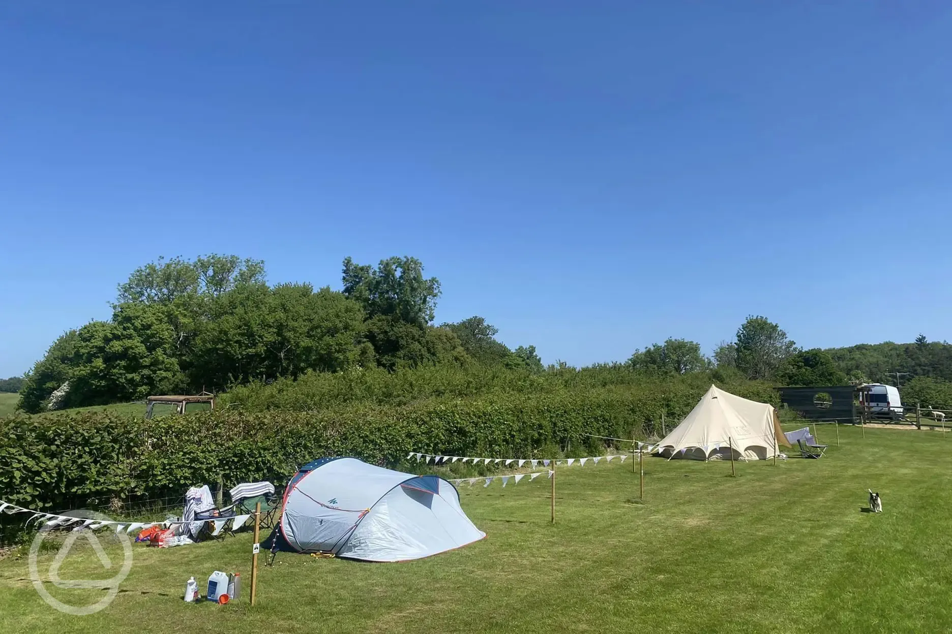 Non electric grass tent pitches