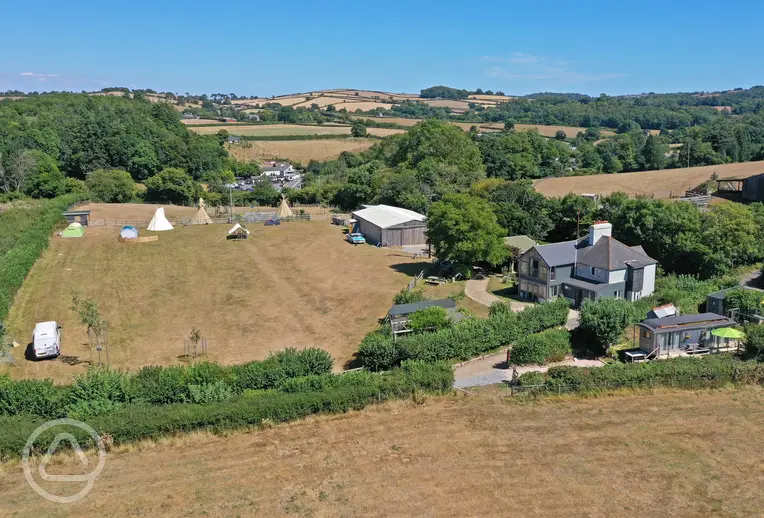 Aerial view of Gatcombe Park Farm
