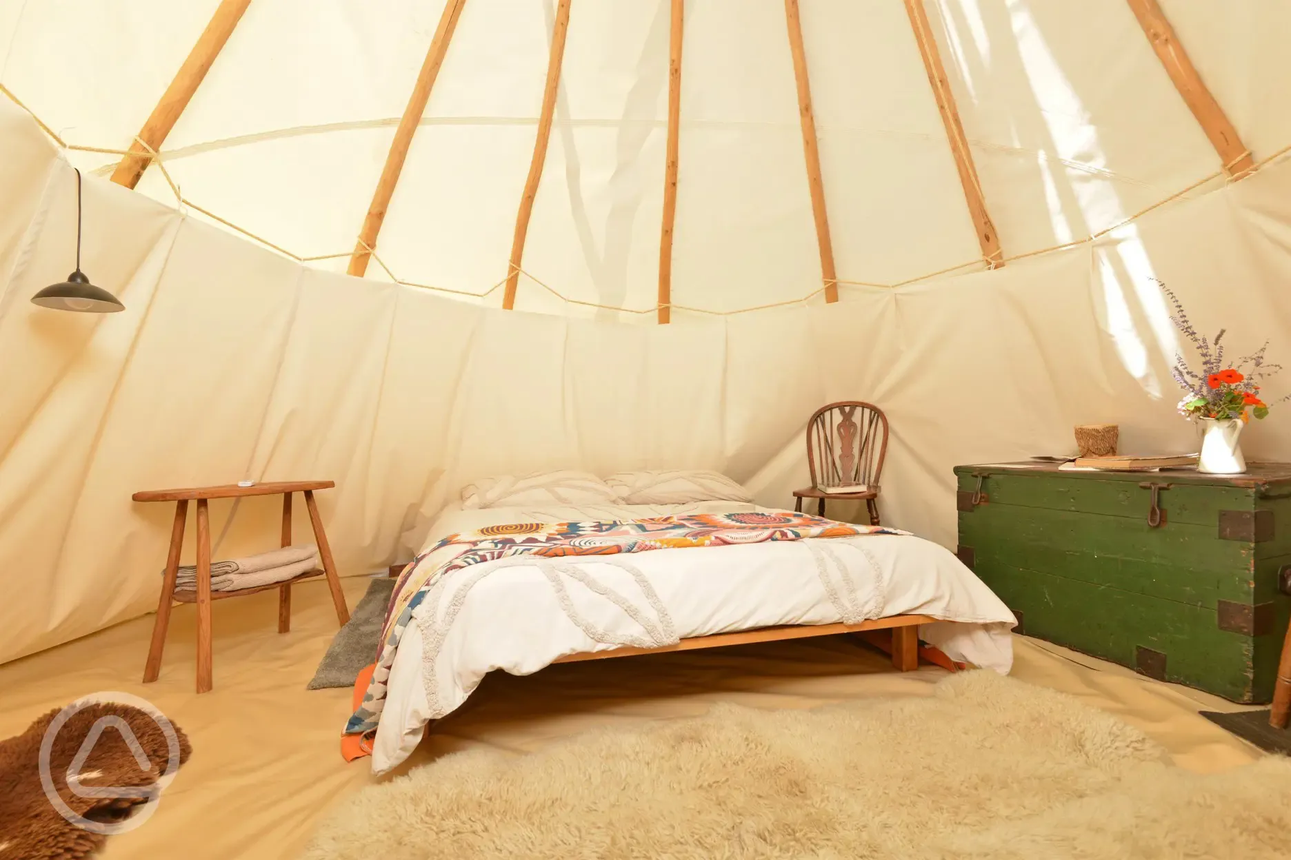 Tipi tent interior