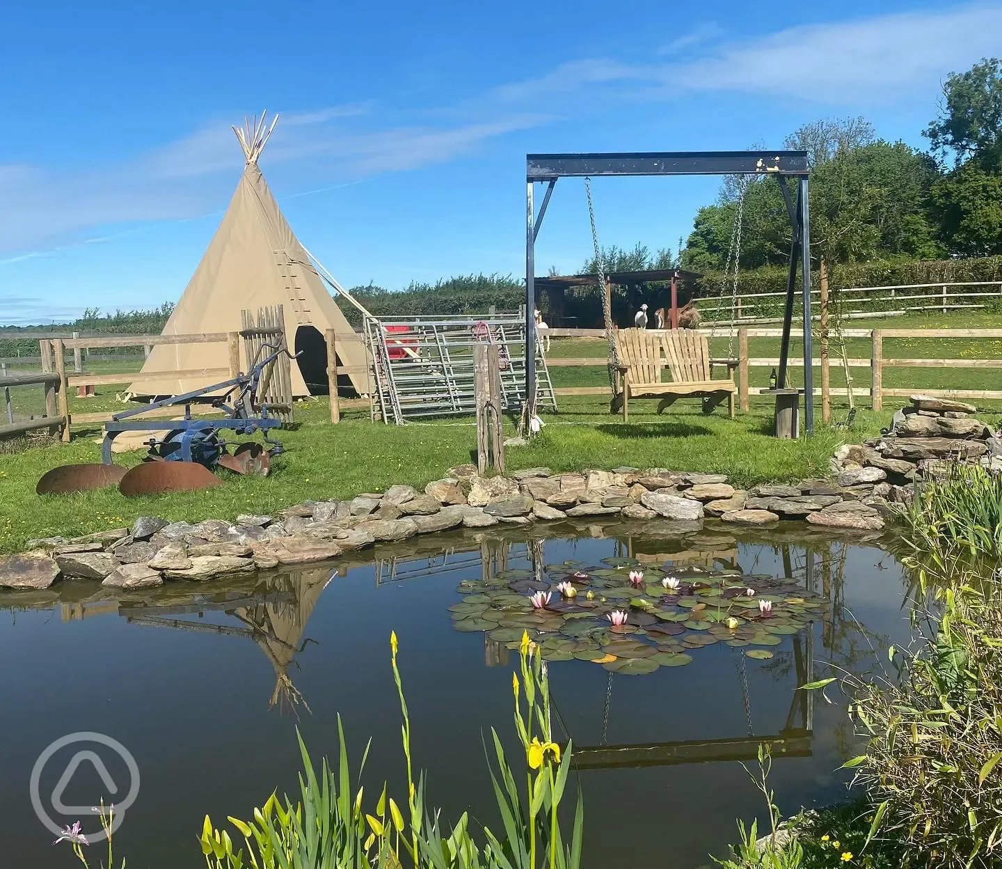 Tipi tent by the lake