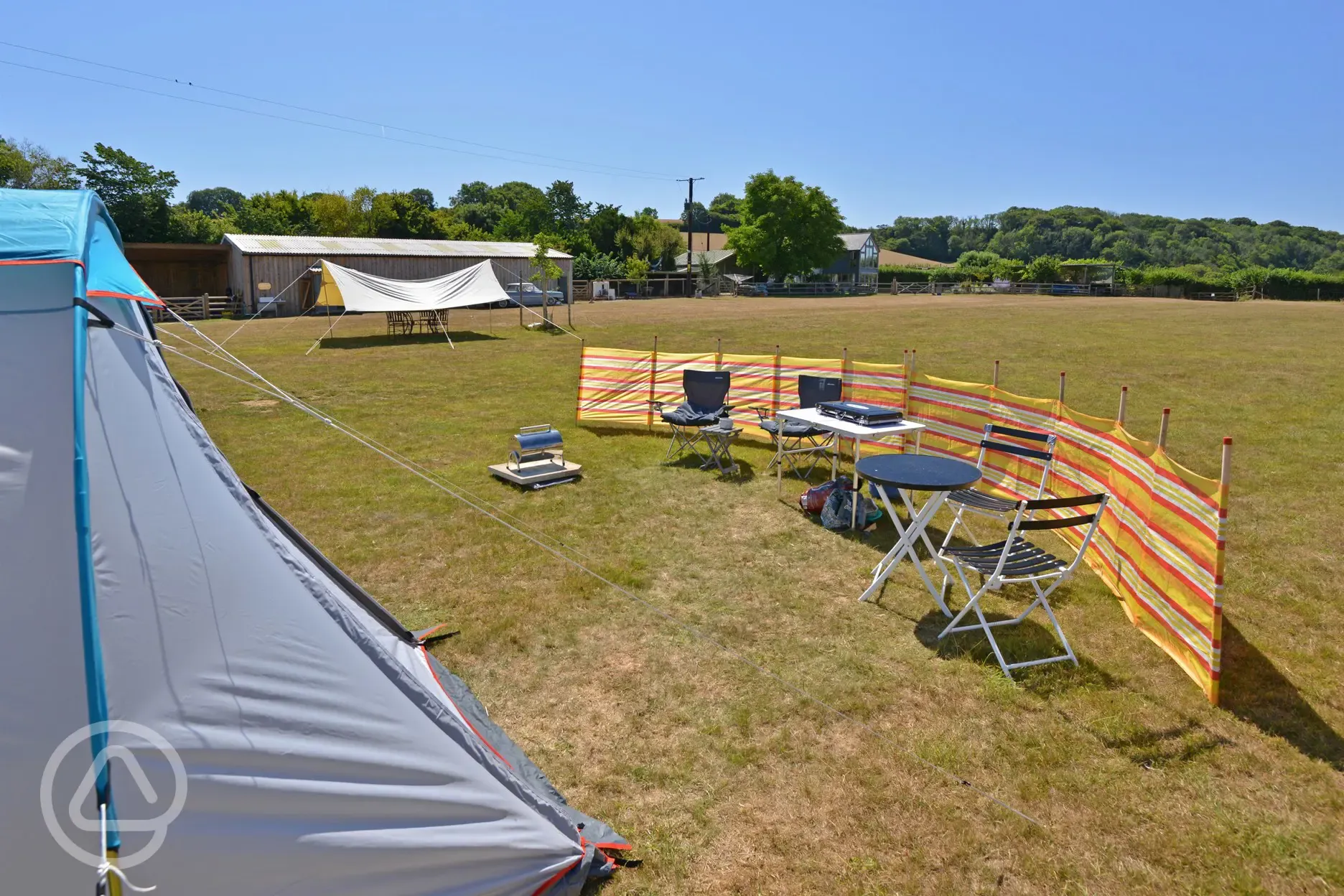 Non electric grass tent pitches