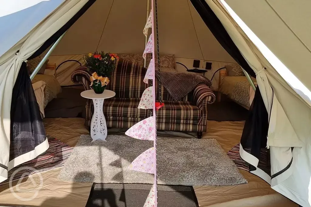 Interior of bell tent