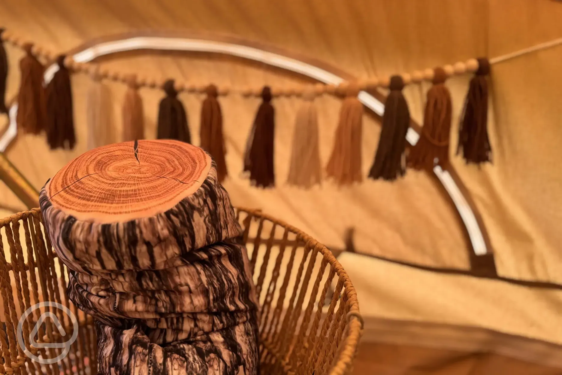 The Mole Hill bell tent interior