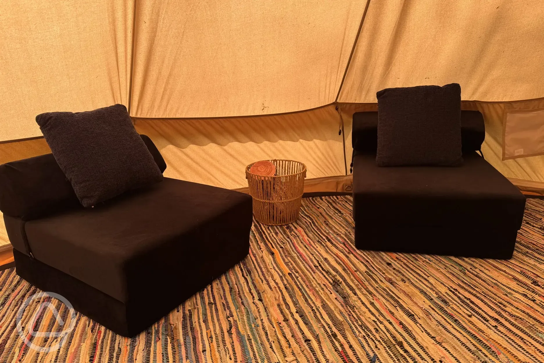 The Mole Hill bell tent interior