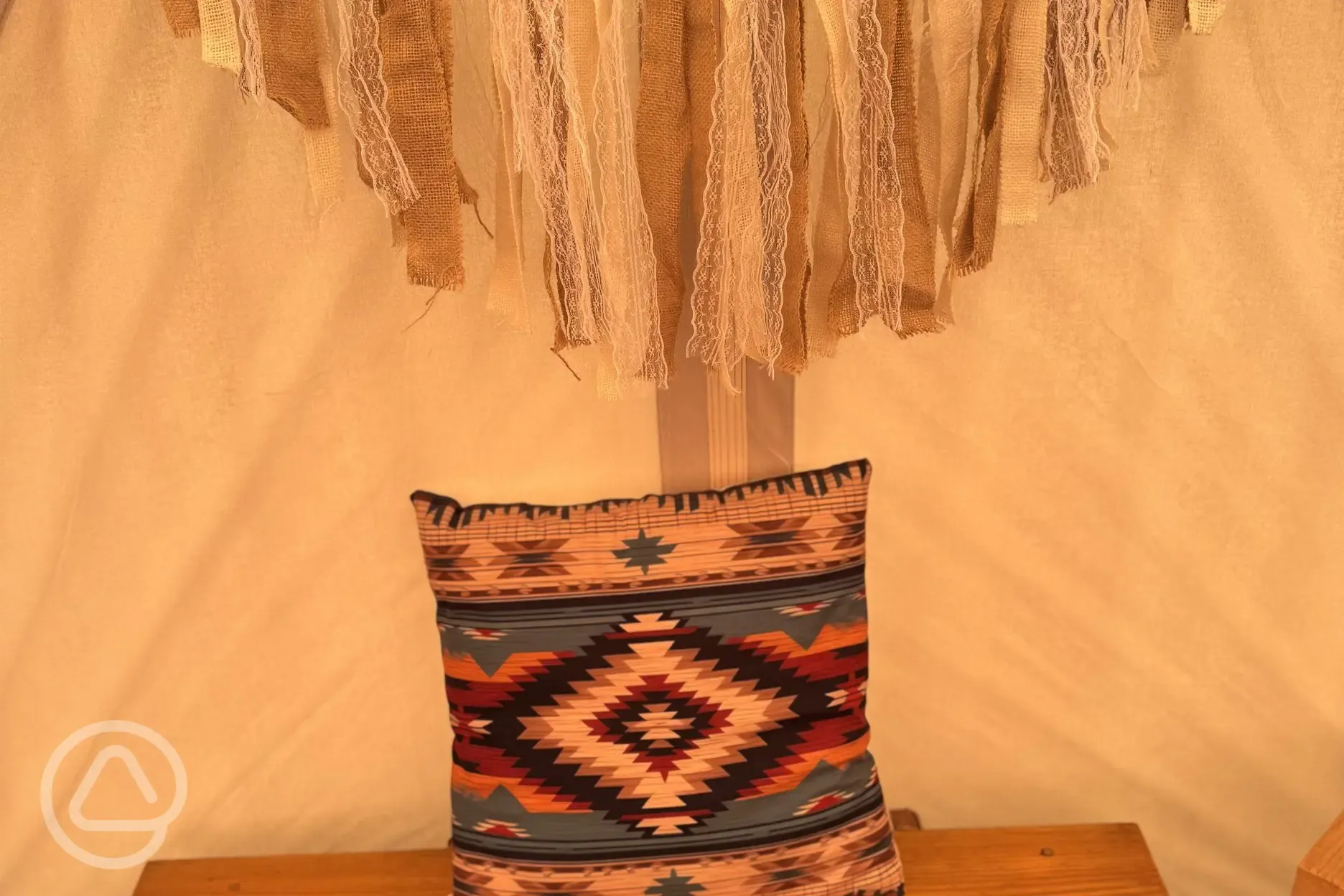 The Mole Hill bell tent interior
