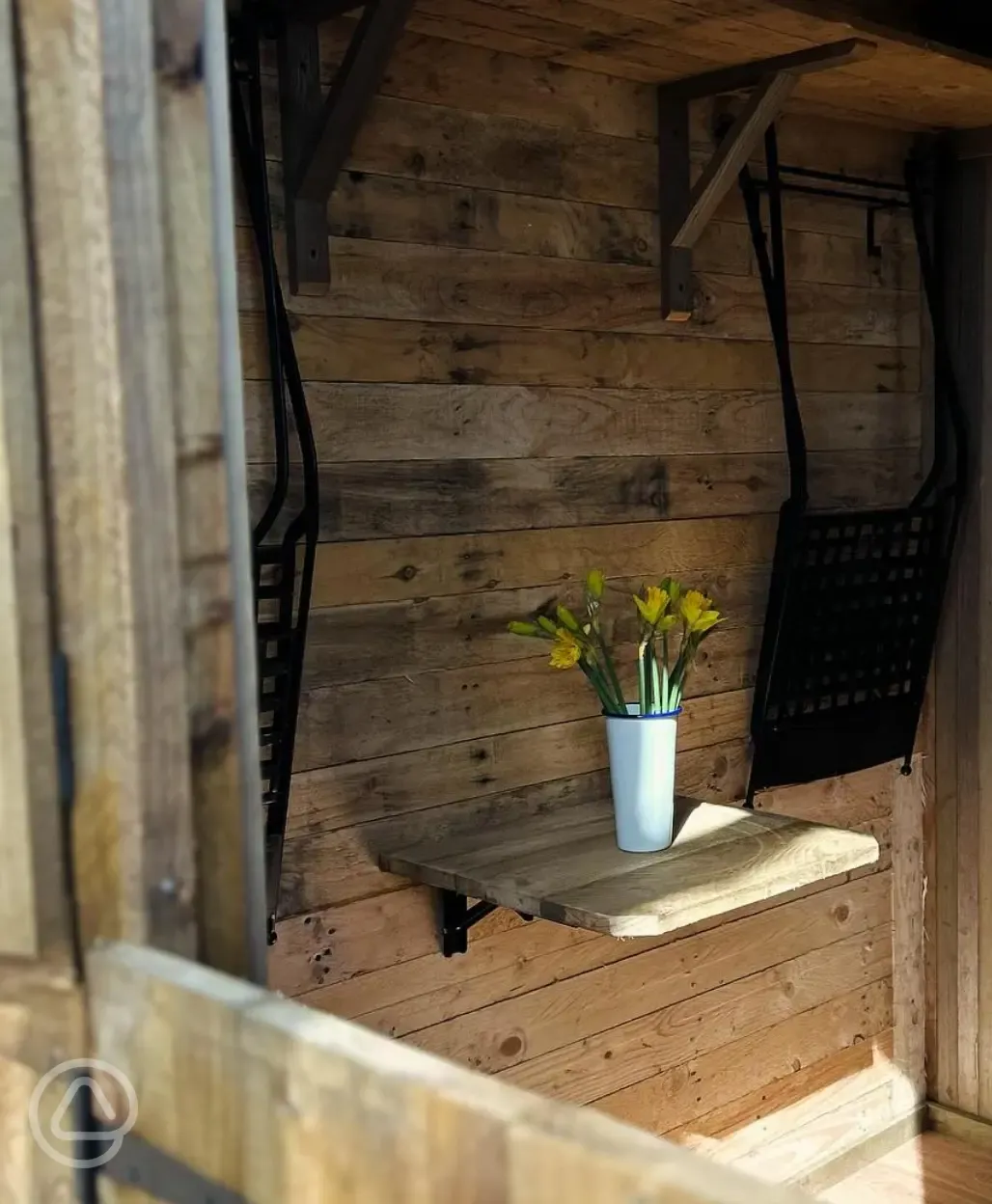 The Badgers Burrow glamping cabin interior 