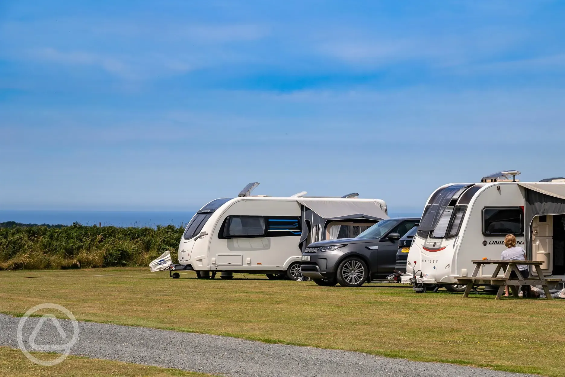 Electric grass pitches with sea views