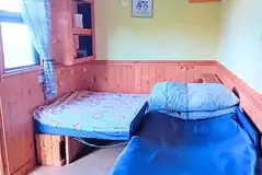 Shepherd's hut (without electric) bunk beds and double bed