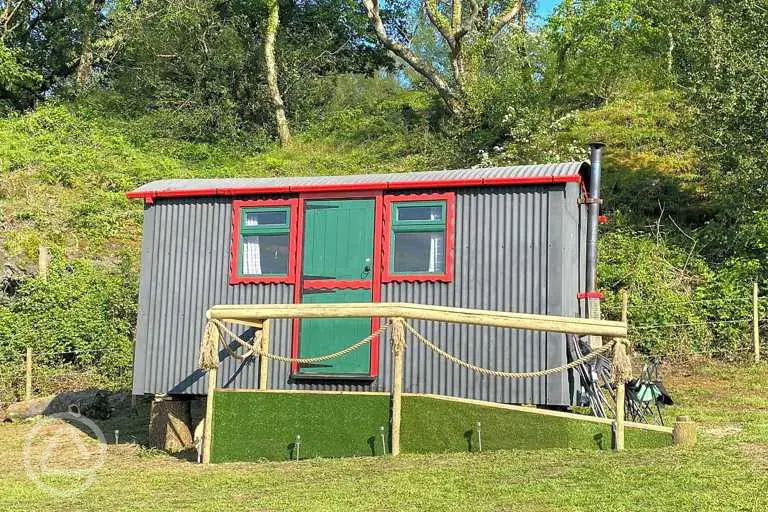 Exterior view of shepherd's hut (without electric)