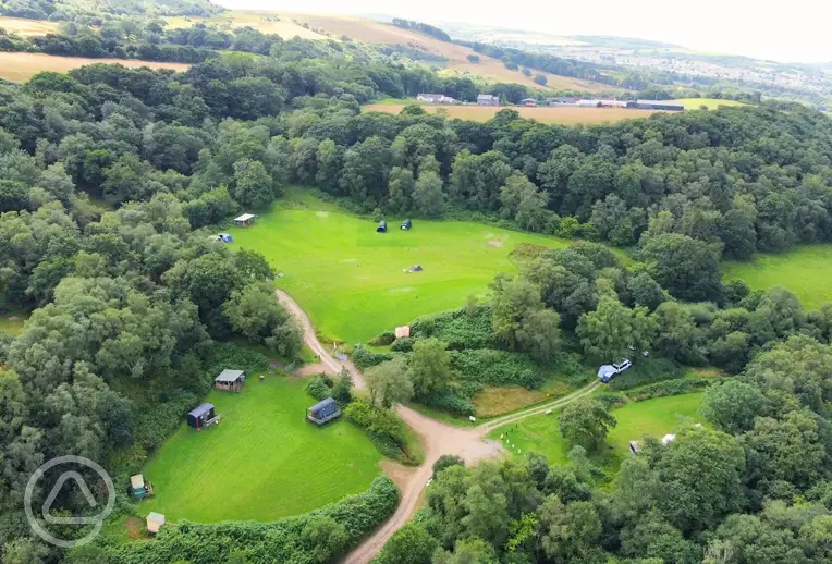 Aerial of Wenallt Wild Camp