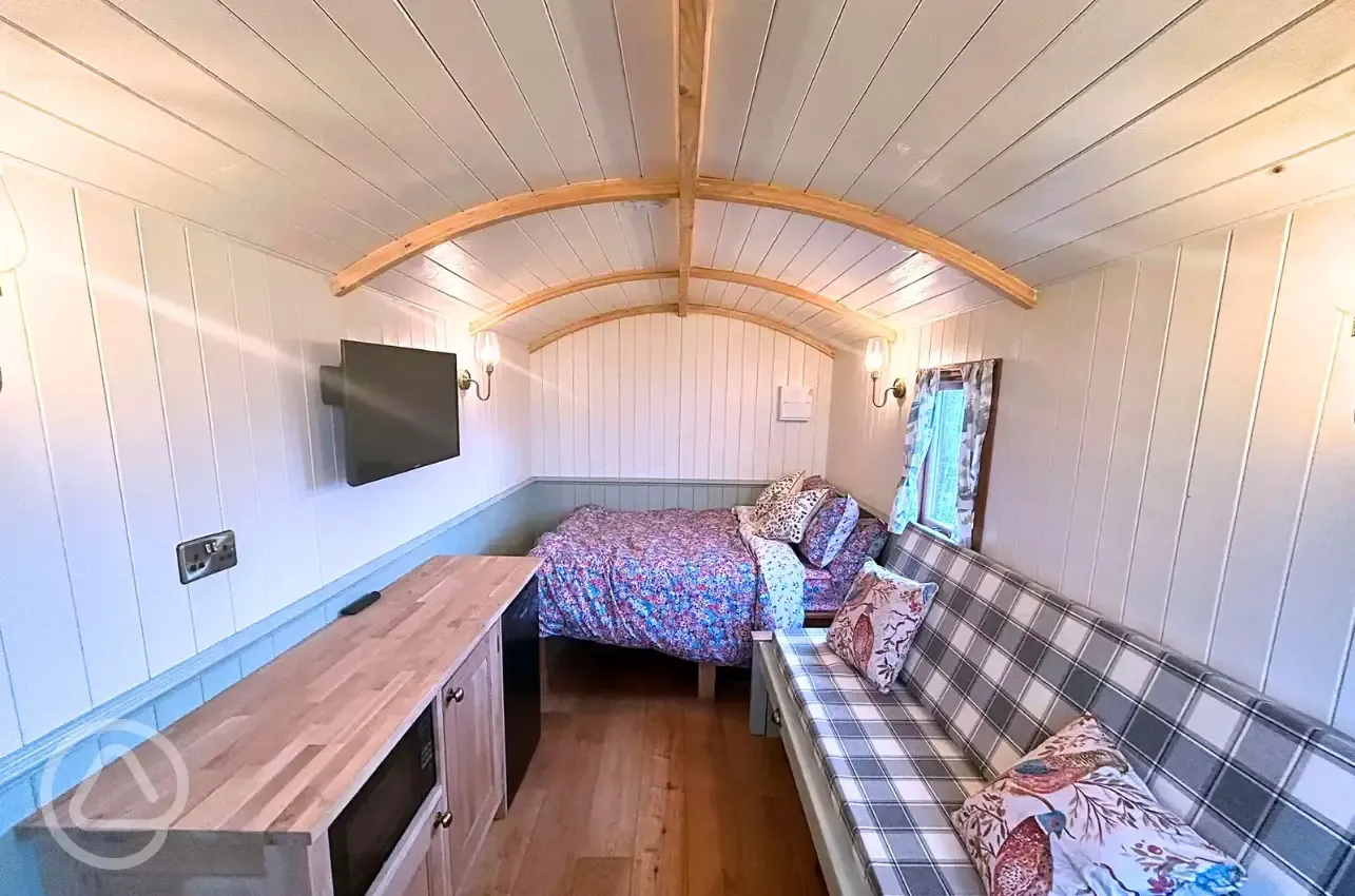 Shepherd's hut interior