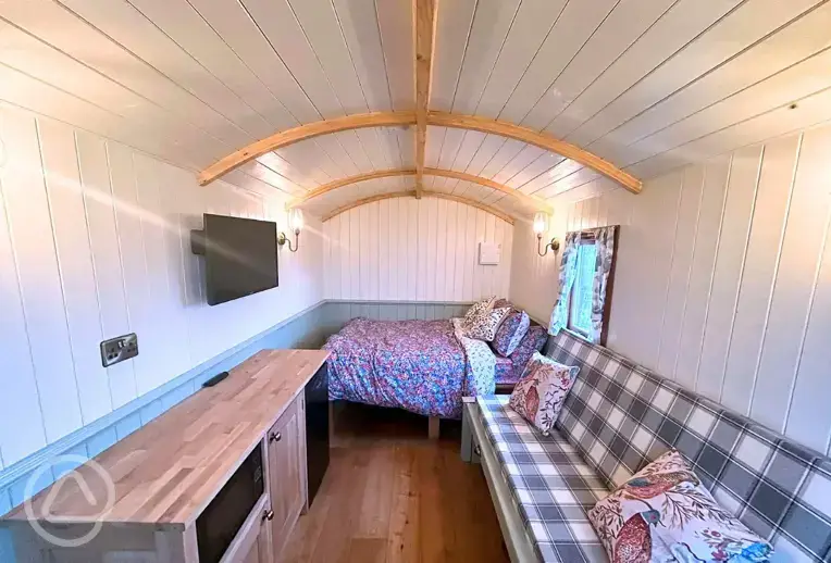 Shepherd's hut interior