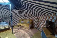Traditional Mongolian yurt sofa bed and TV Traditional Mongolian yurt sofa bed and TV