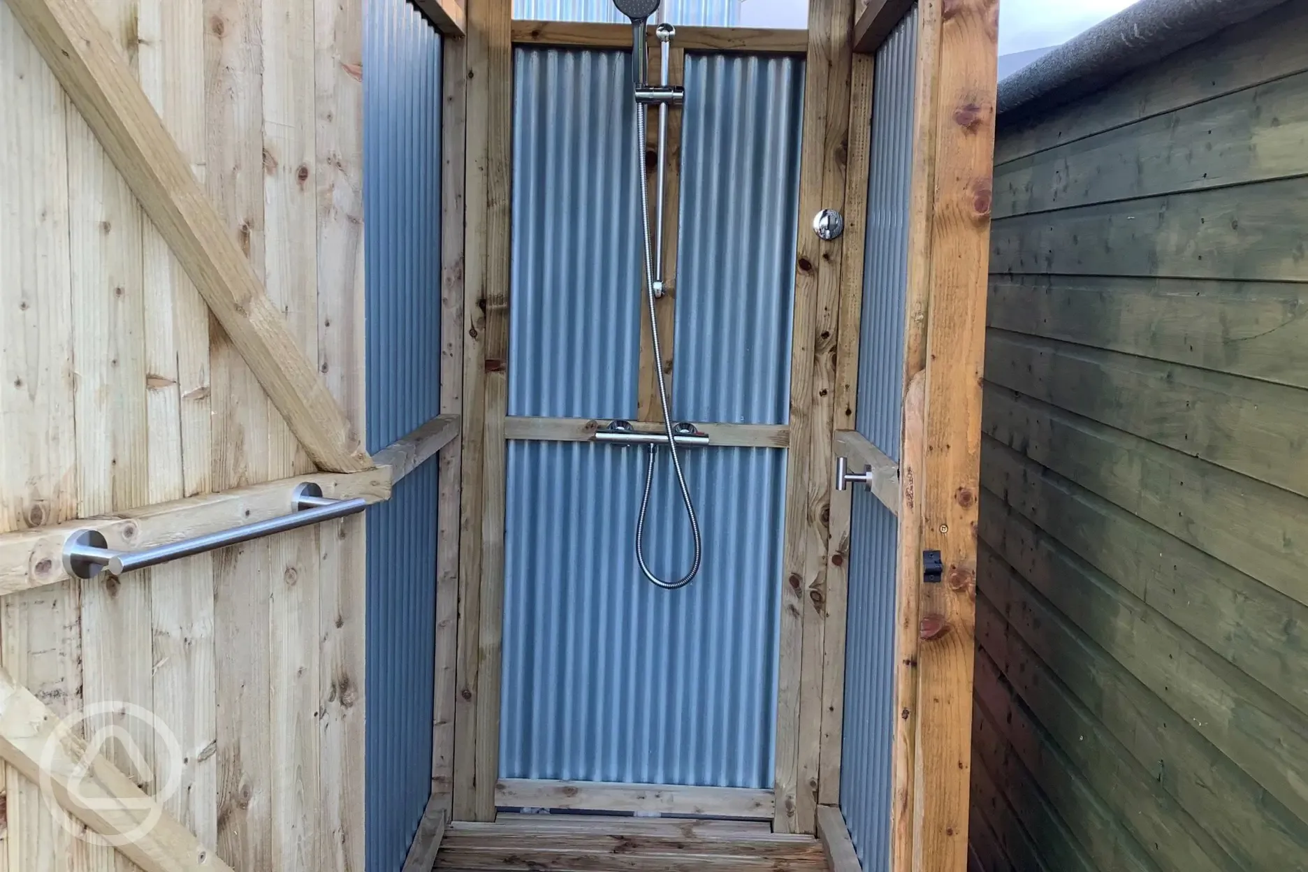 Traditional Mongolian yurt private shower