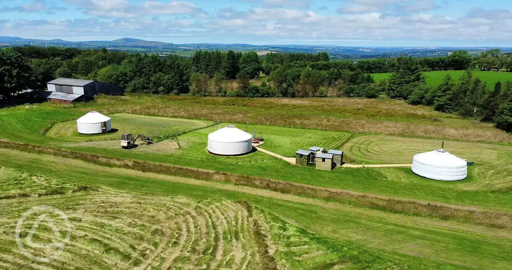 Aerial of the yurts