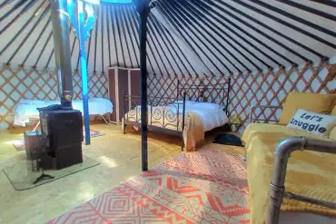 Traditional Mongolian yurt interior