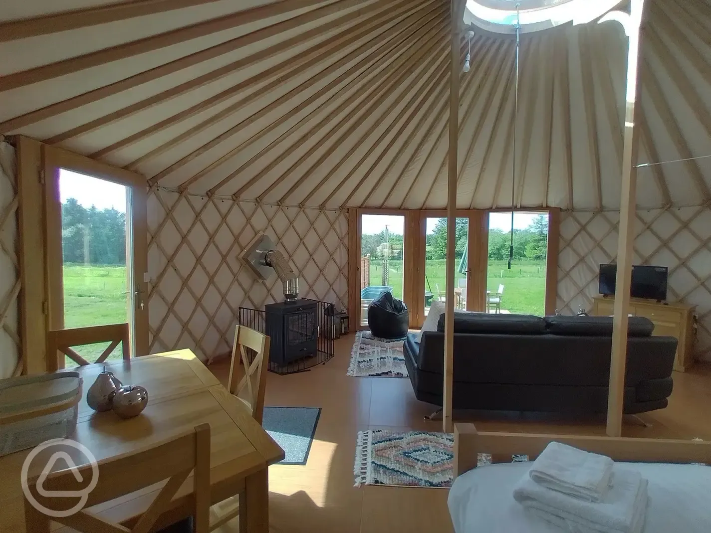 Luxury European yurt interior