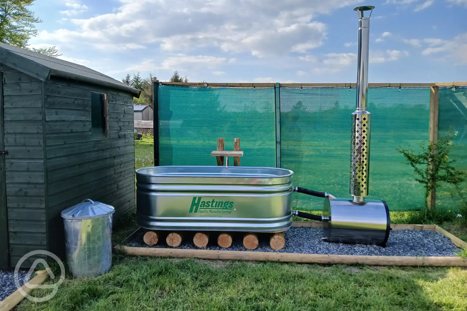 Wood fired hot tub