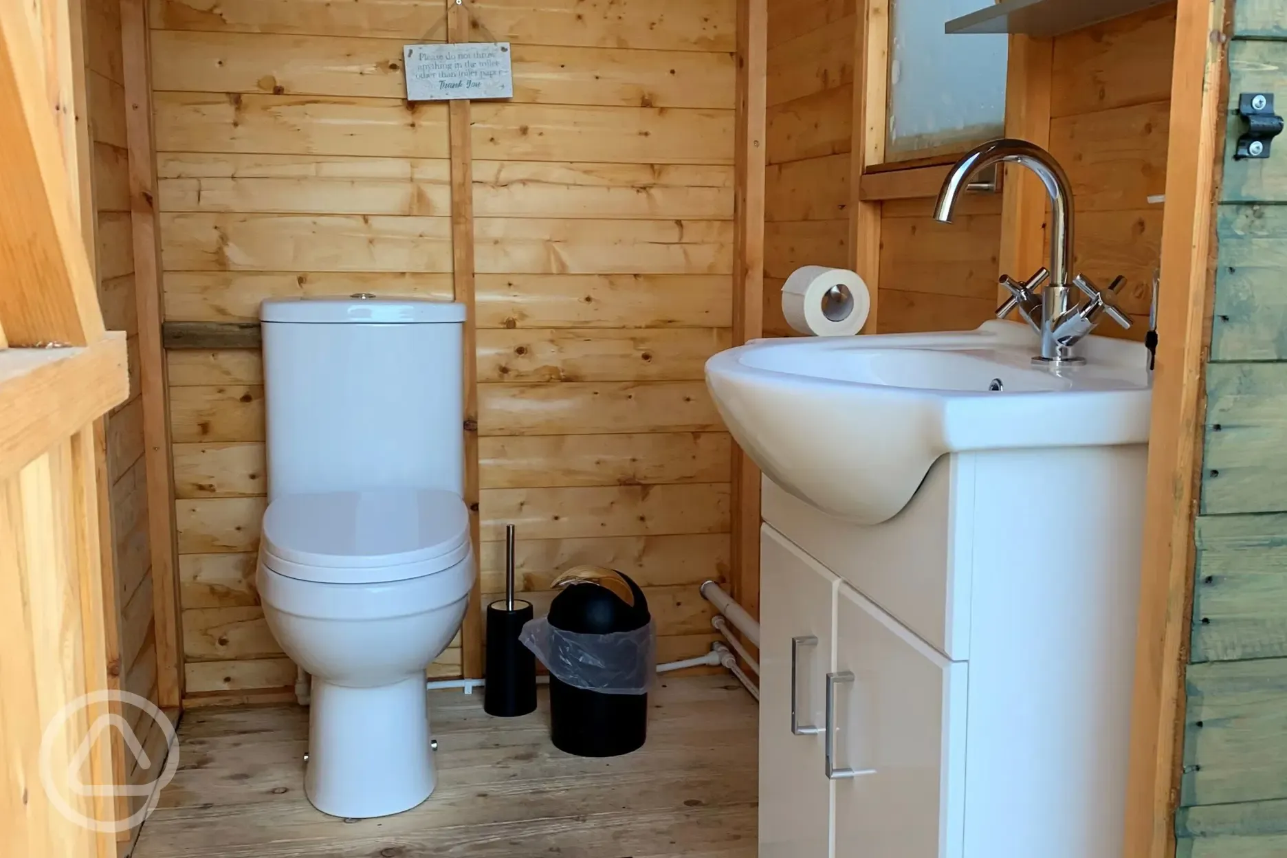 Traditional Mongolian yurt private bathroom