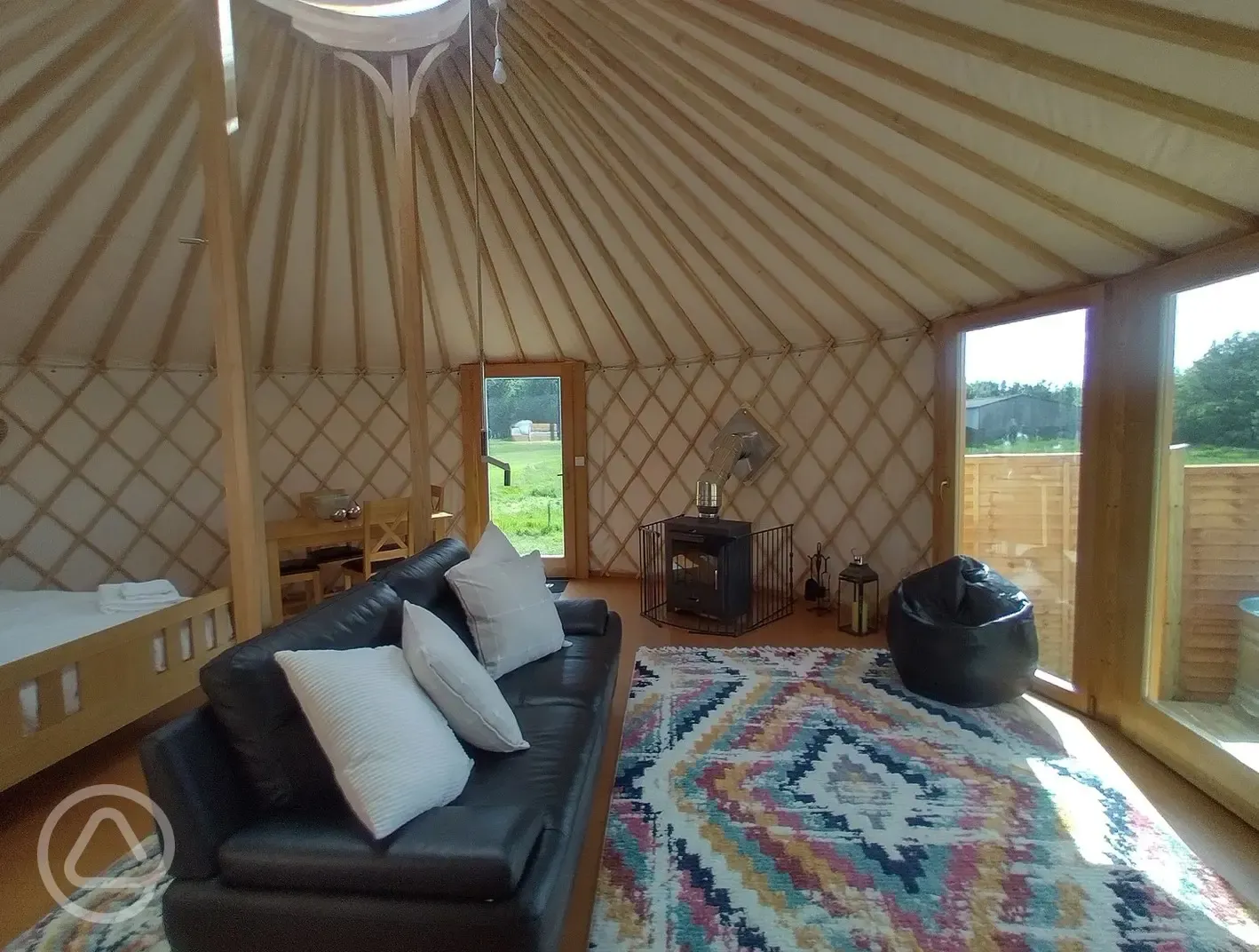 Luxury European yurt interior