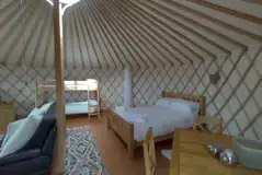 7m luxury European yurt king size bed and bunk beds (bedding provided) 7m luxury European yurt king size bed and bunk beds (bedding provided)