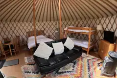 6m luxury European yurt king size bed and bunk beds (bedding provided) 6m luxury European yurt king size bed and bunk beds (bedding provided)