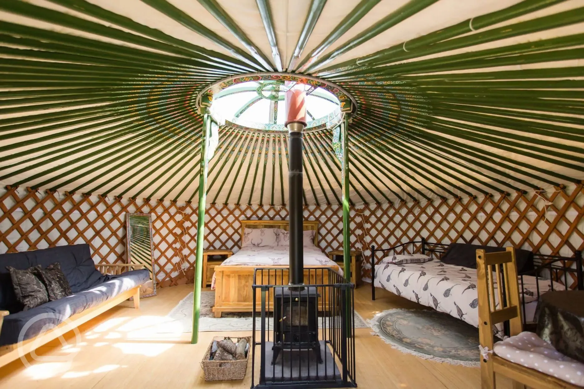 Sycamore Traditional Mongolian yurt interior 