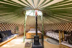 Sycamore Traditional Mongolian yurt interior at Embrace the Space Sycamore Traditional Mongolian yurt interior at Embrace the Space