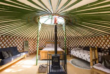 Sycamore Traditional Mongolian yurt interior at Embrace the Space