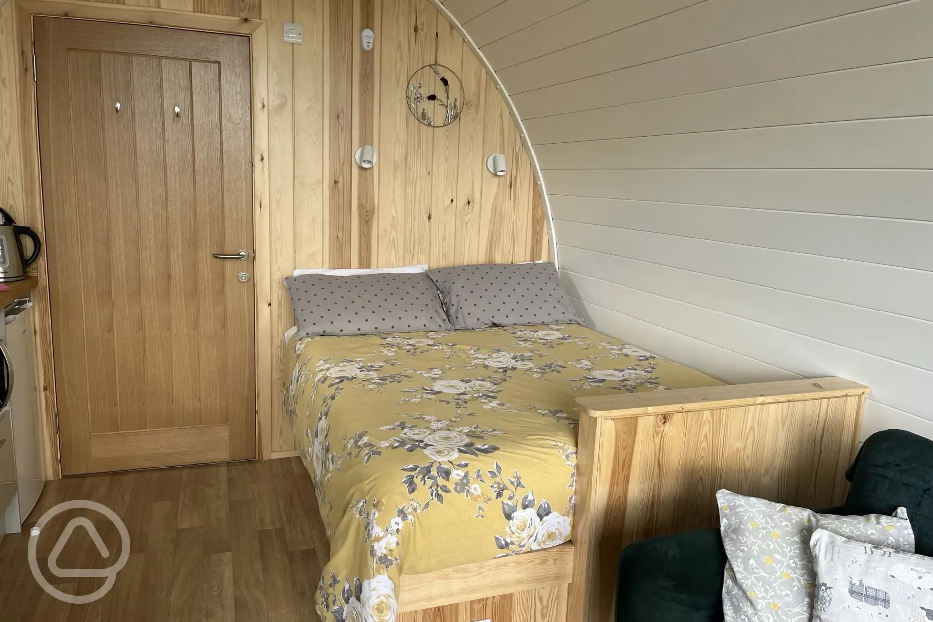 Panoramic wigwam pod interior